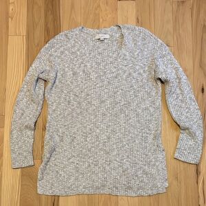 LOFT Light Gray V-Neck Sweater